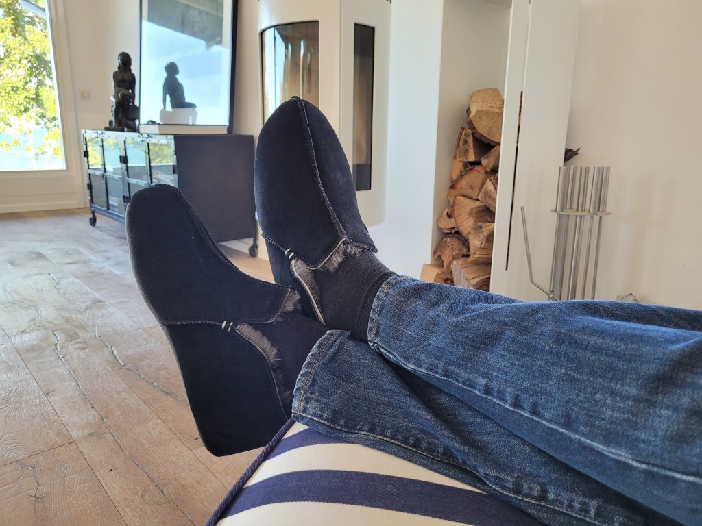 Hjemmesko i fåreskind Innsbruck Black Asphalt