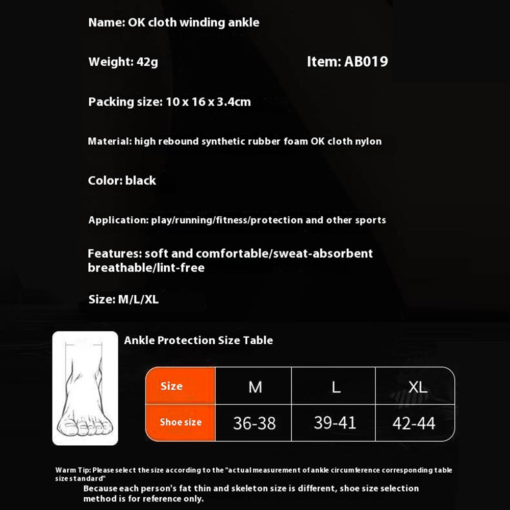 Letvægts ankelbandage med støtte