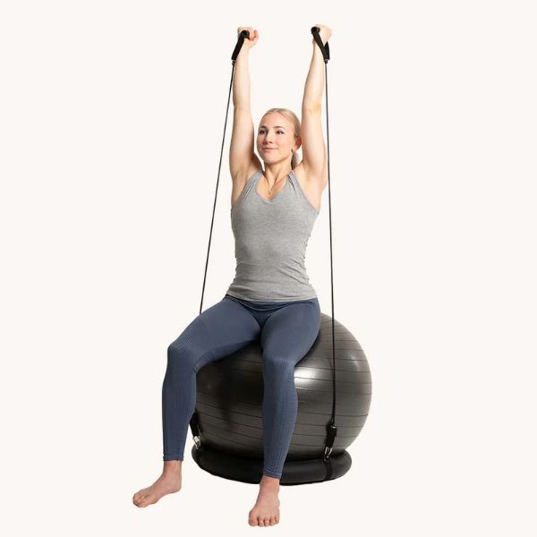 Pilatesbold med træningselastikker
