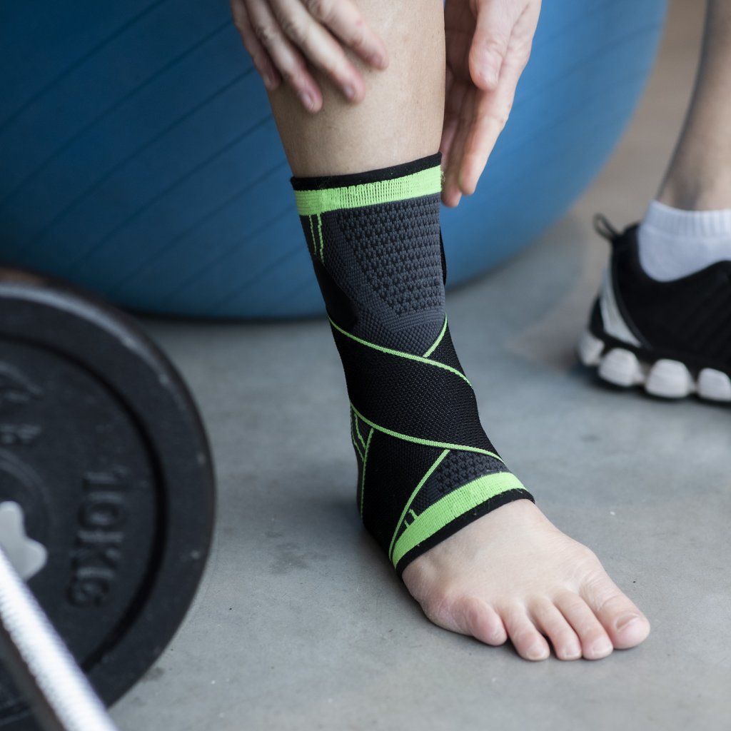 Ankelbeskyttelse fleksibel - grøn/sort